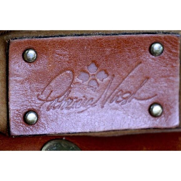 Patricia Nash BROWN GENUINE LEATHER SHOULDER BAG X-BODY ZIP TOP HANDBAG PURSE - Picture 3 of 16